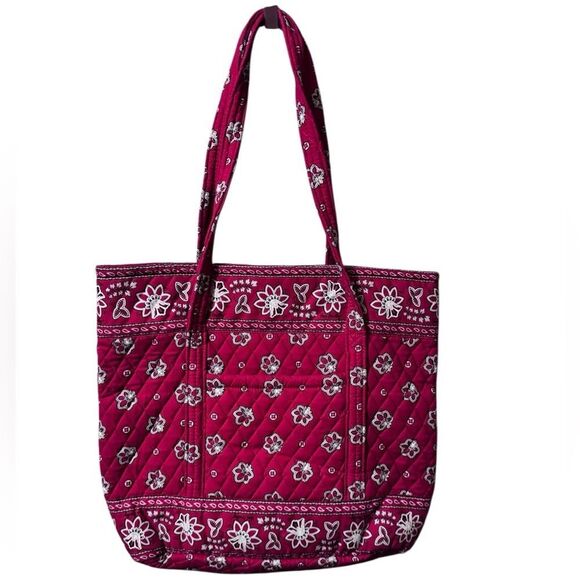 NWOT – Vera Bradley Tote & NWT Makeup Bag Set Retired Red Bandana Print, Vintage - Picture 2 of 11